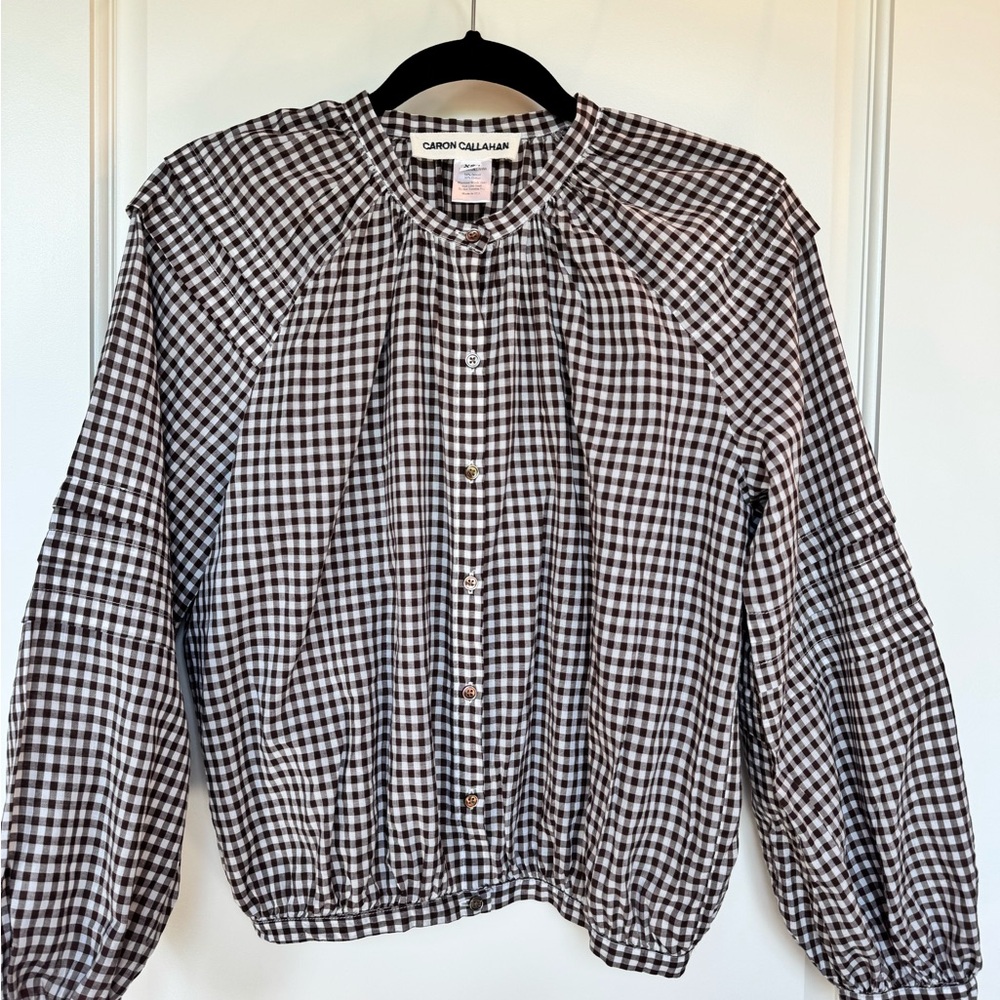 CARON CALLAHAN GINGHAM BLOUSE